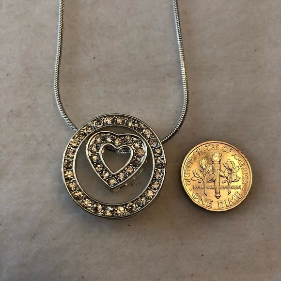 NWOT | Rhinestone Modern Design Pendant & Necklace - Picture 7 of 7